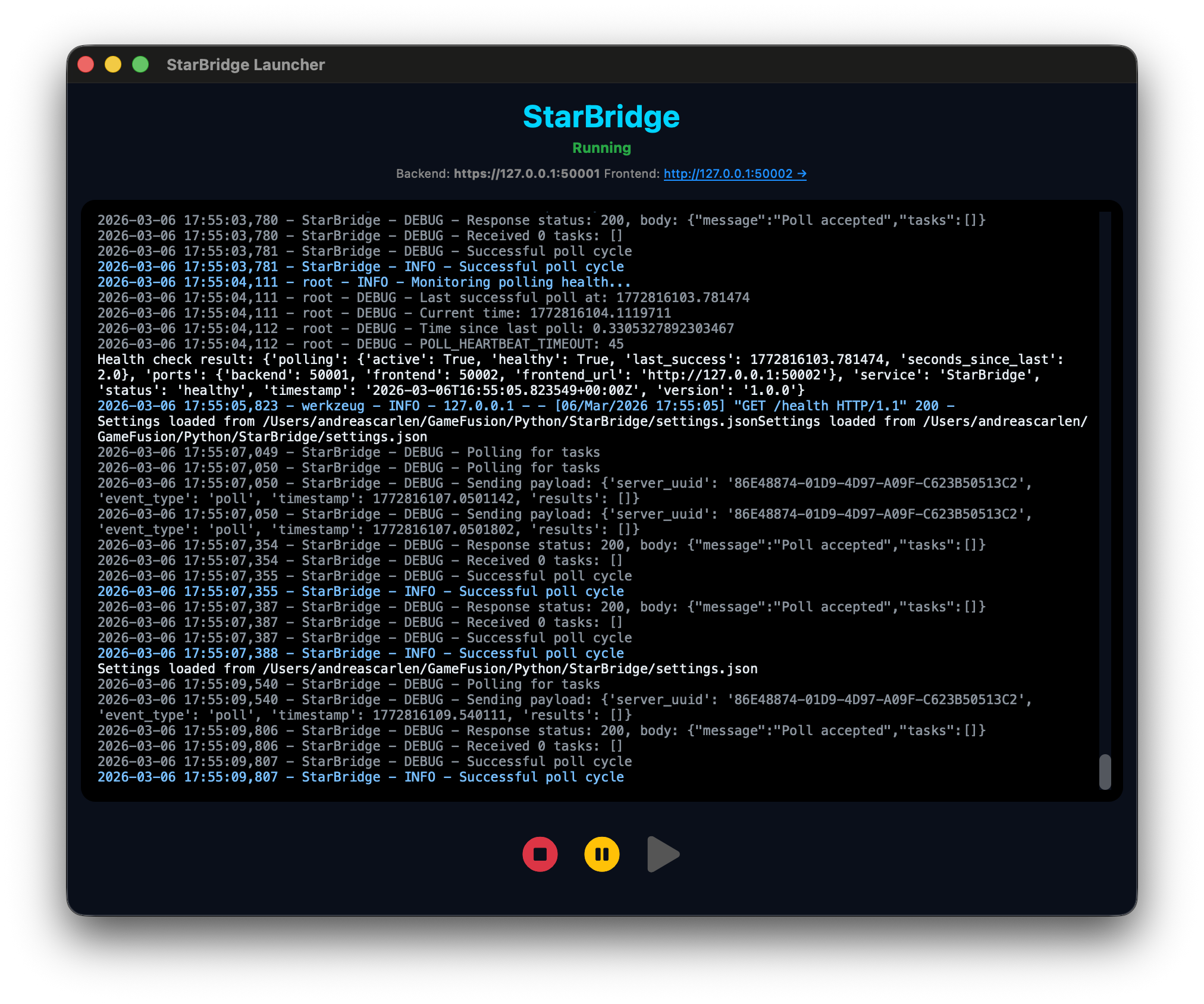 StarBridge desktop launcher